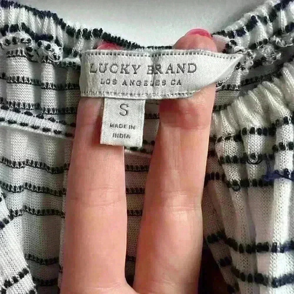 Lucky Brand off shoulder bell sleeve peasant top size S - Picture 2 of 5